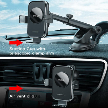 Yesido C118 15W Fast Wireless Charging Dashboard Phone Holder - Saleshubstore