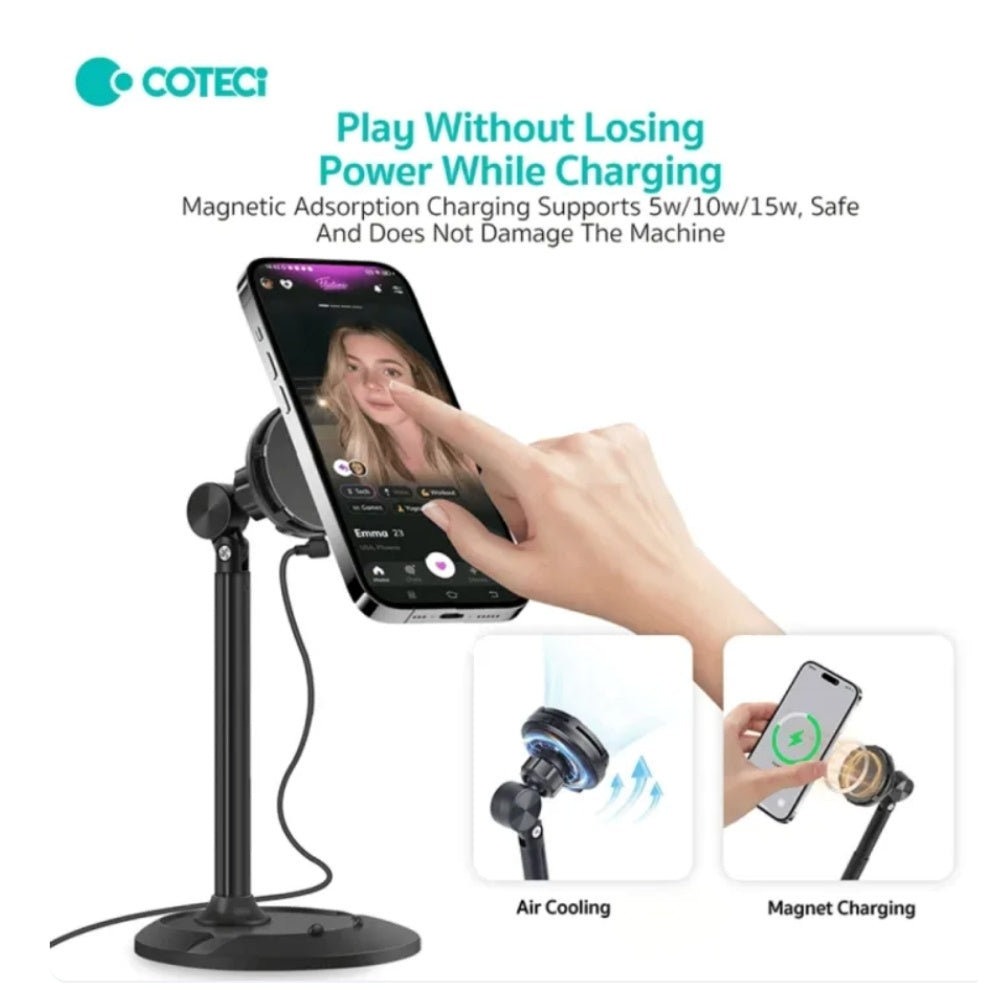 Coteci 2 in 1 Magnetic 15W Wireless Phone Charging and Tablet Desktop Stand