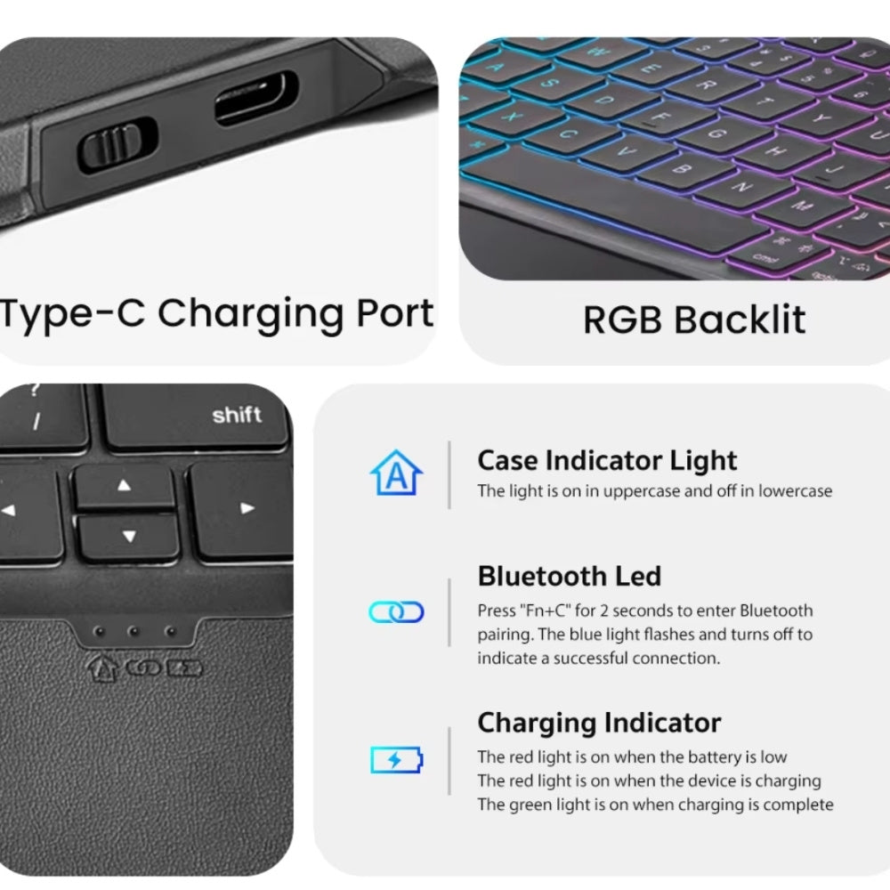 Apple iPad 11 (A16) Coteci Magnetic Detachable Keyboard Case