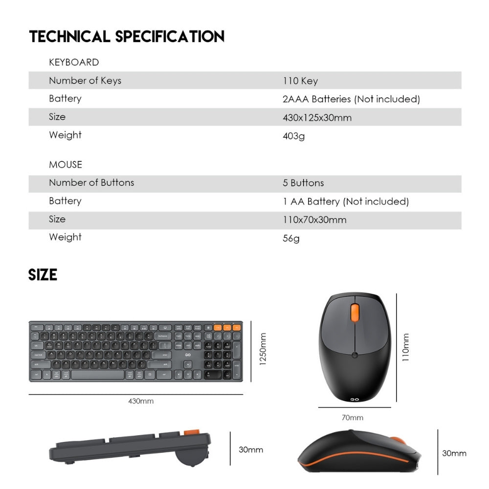Fantech Go Pop Office Wireless Keyboard and Mouse WK895