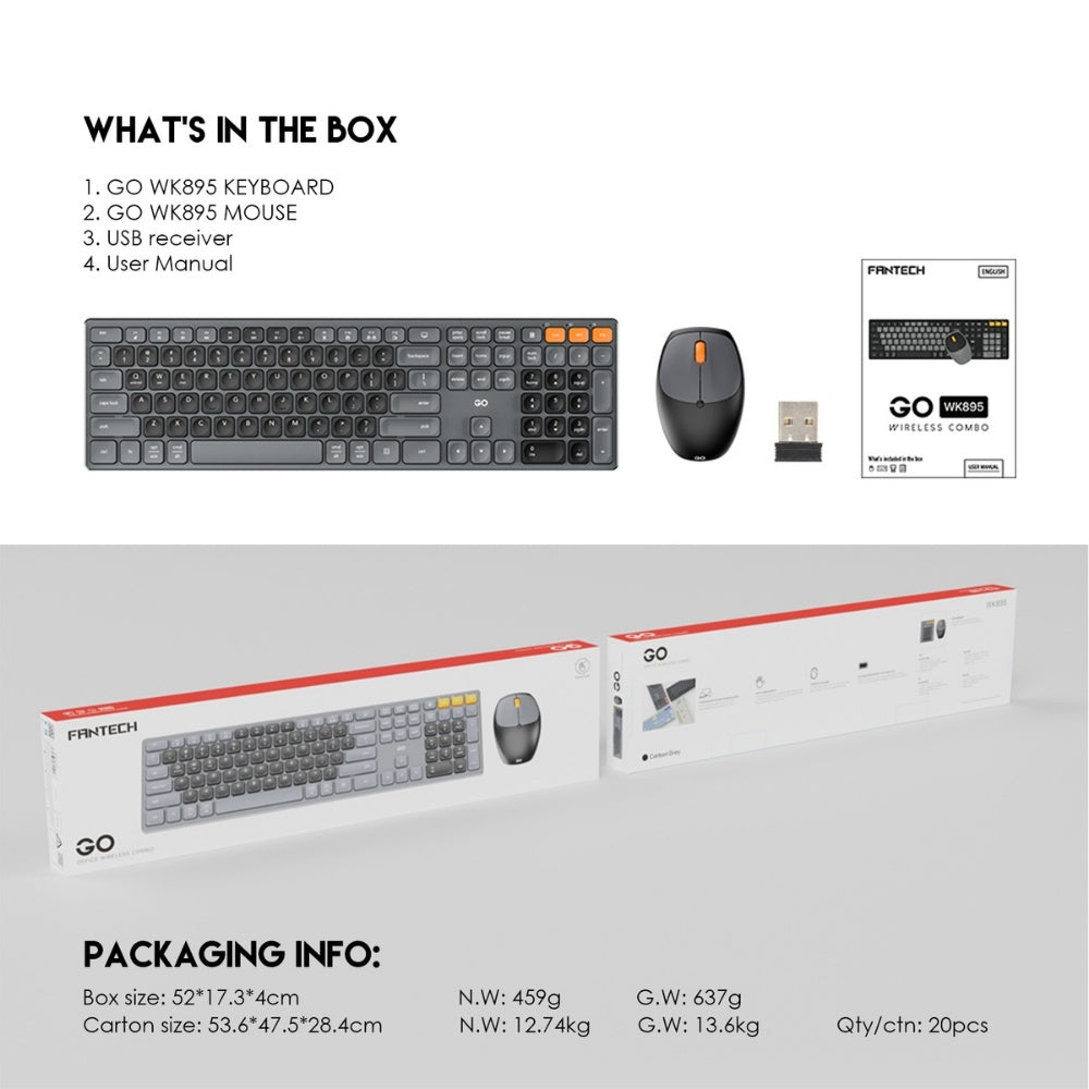 Fantech Go Pop Office Wireless Keyboard and Mouse WK895
