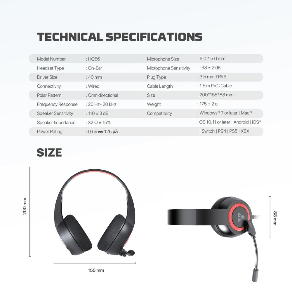 Fantech Tone II Wired Gaming Headset HQ56