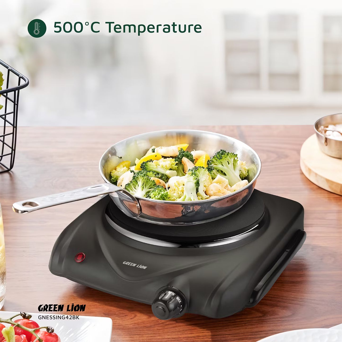 Green Lion Electric Stove Single Hot Plate – Compact Powerful Cooking Plate (Black)