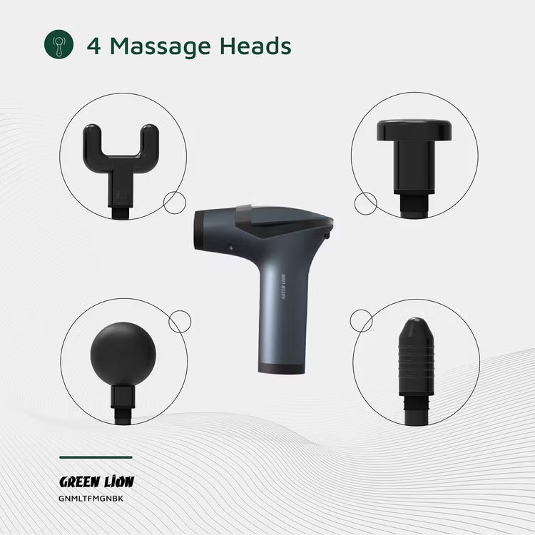 Green Lion GMG-05 Multifunctional Massage Gun – Deep Tissue Muscle Recovery (Black)