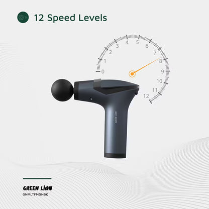 Green Lion GMG-05 Multifunctional Massage Gun – Deep Tissue Muscle Recovery (Black)