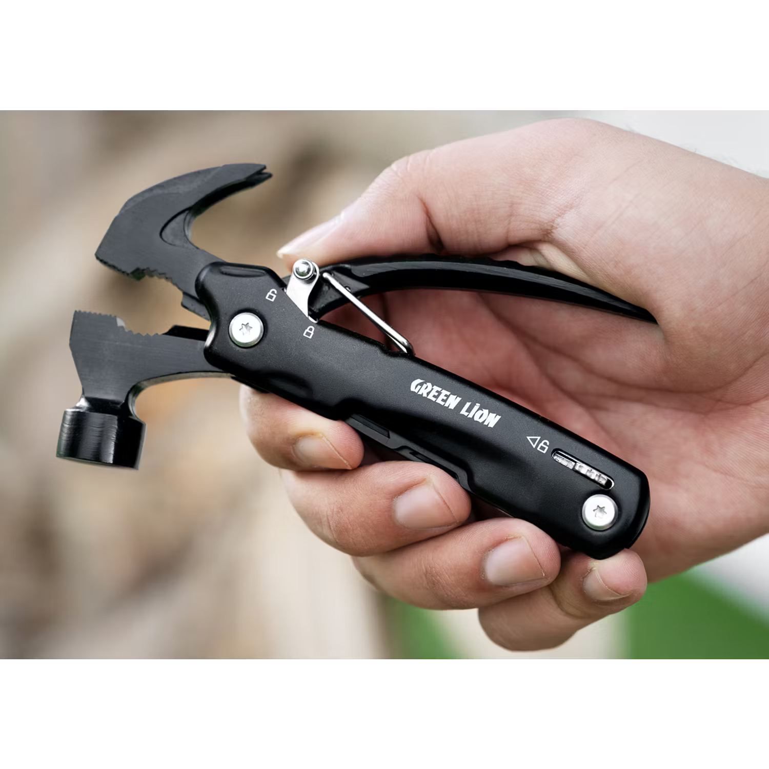 Green Lion Multi Hammer – Heavy-Duty Emergency & Outdoor Multi-Tool (Black)