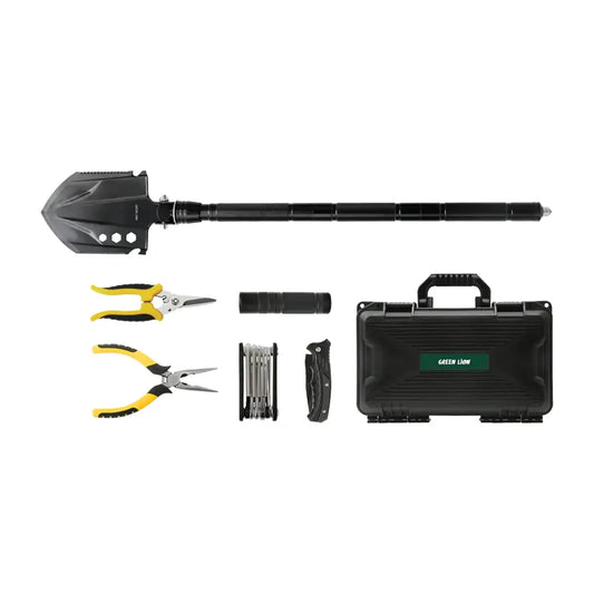 Green Lion Survival X9 Outdoor Tool Kit – Multi-Function Tactical Set (Black)
