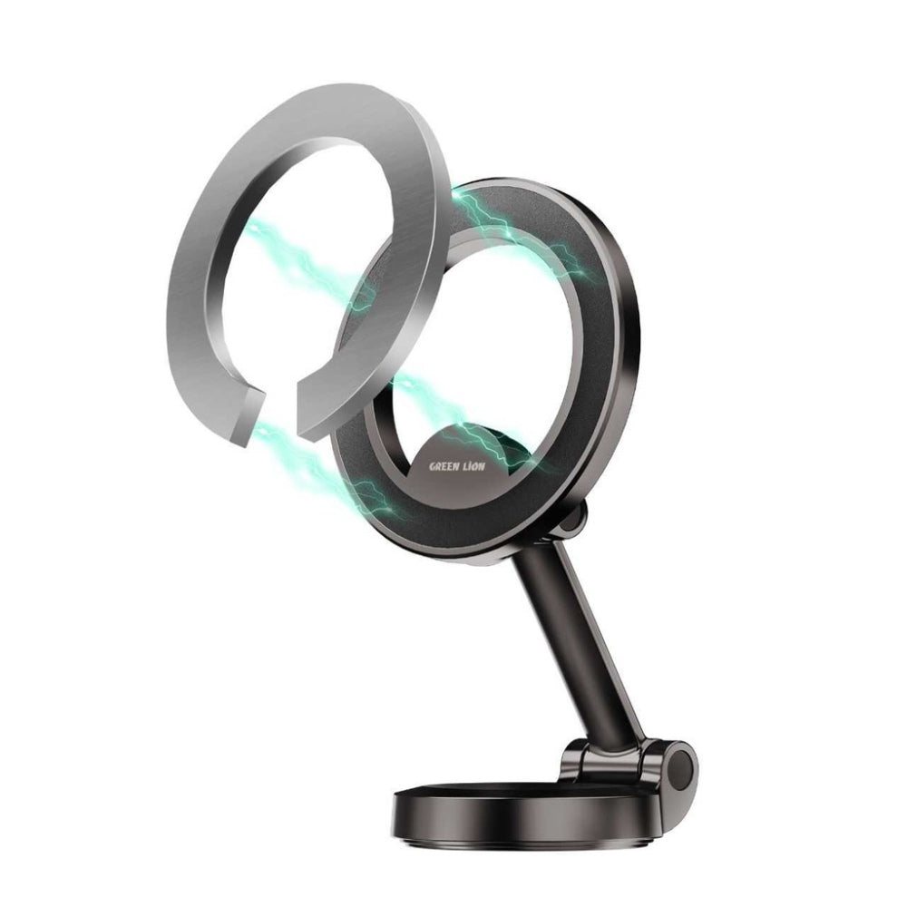 Green Lion MagHold 360 Magnetic Car Mount – 360° Rotation Strong Hold (Silver)