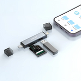 Green Lion 3 in 1 Card Reader with USB-C & Lightning Connectivity