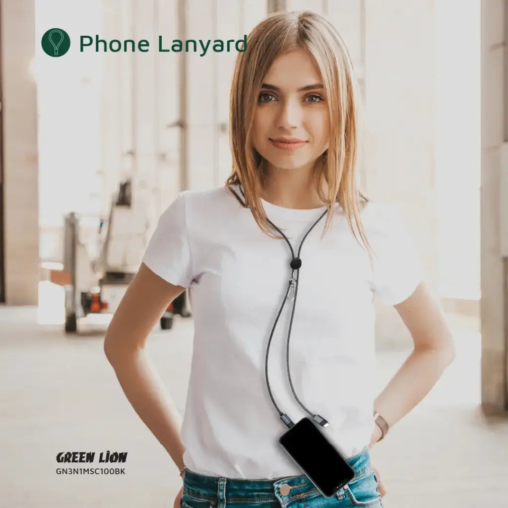 Green Lion 3-in-1 Massager Cable PD 100W – Fast Charging Cable with Built-In Massager (Black)