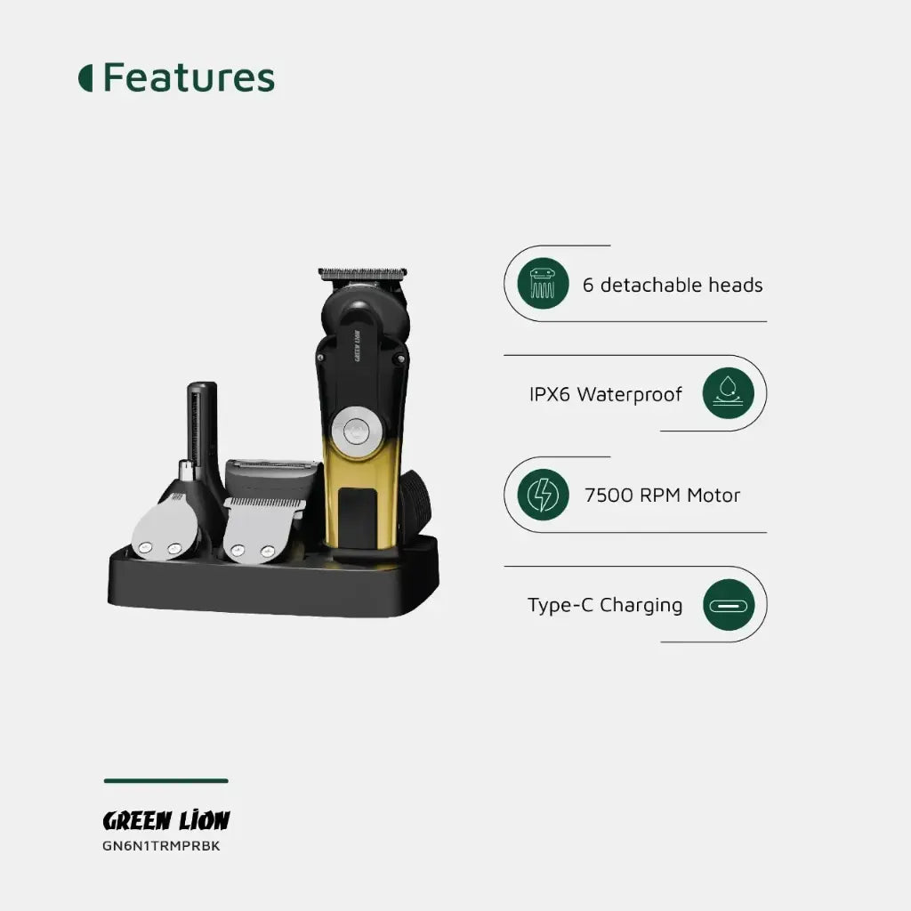 Green Lion 6 in 1 Trim Pro Grooming Kit