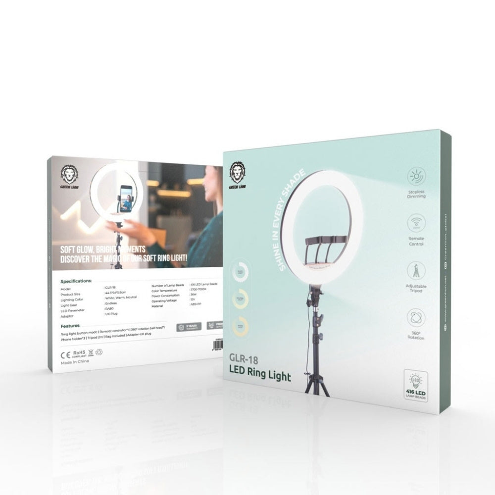 Green Lion Button Mode Ring Light 18