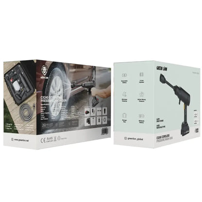 Green Lion CX240 Cordless Pressure Wash Gun – Portable High-Pressure Cleaning Tool (Black)