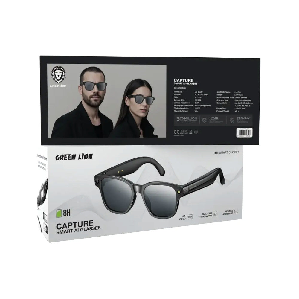 Green Lion Capture Smart AI Glasses