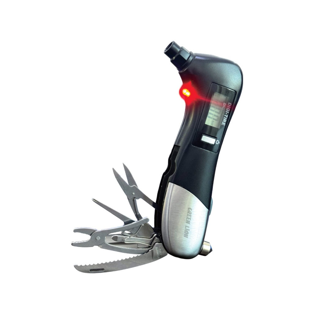 Green Lion Digital Tire Pressure Gauge 9-in-1 Rescue Tool
