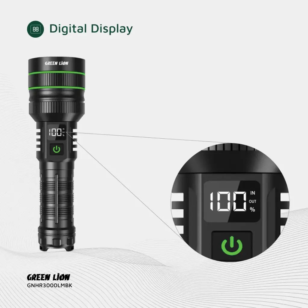 Green Lion Hyper Ray Pro LED Torch – Ultra-Bright Rechargeable Flashlight