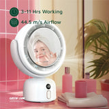 Green Lion HexaGlow LED Makeup Mirror – Rotating Cosmetic Beauty Mirror (Sage Green)