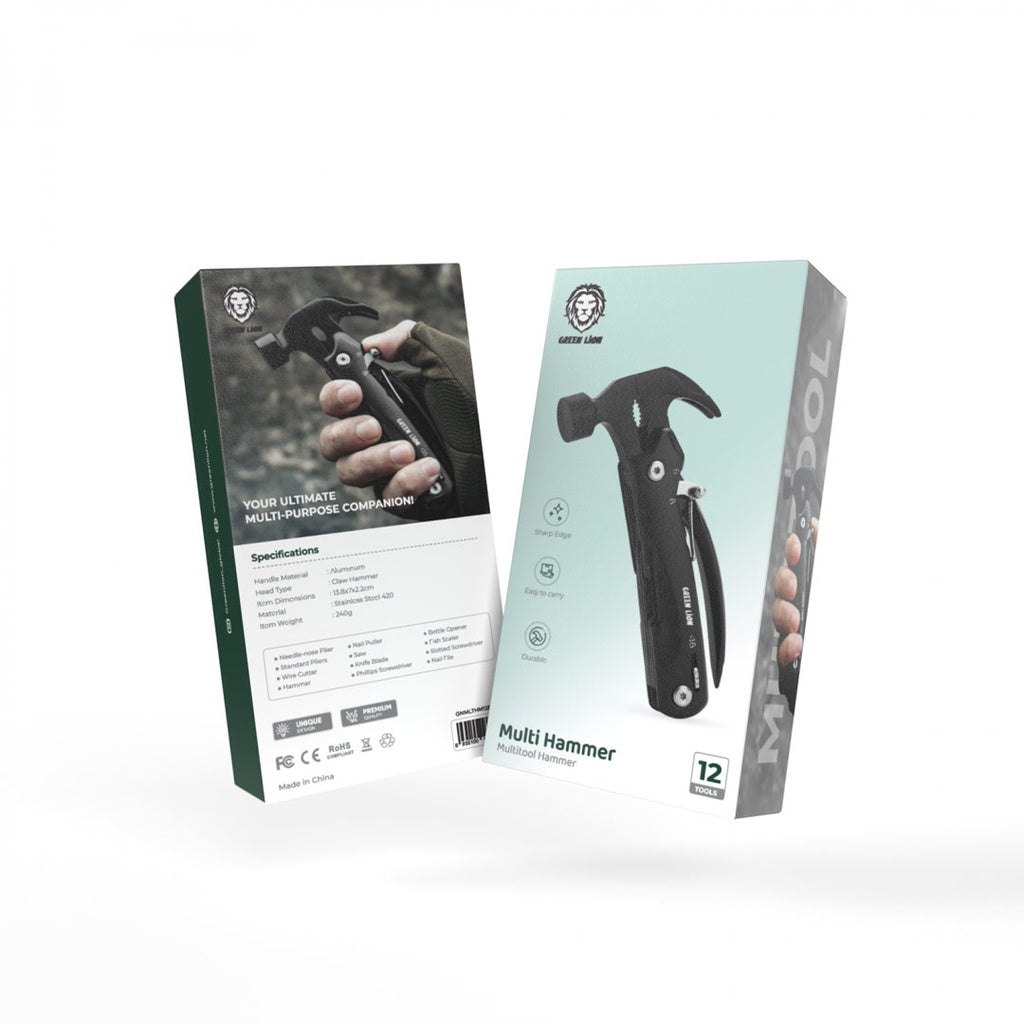 Green Lion Multi Hammer – Heavy-Duty Emergency & Outdoor Multi-Tool (Black)
