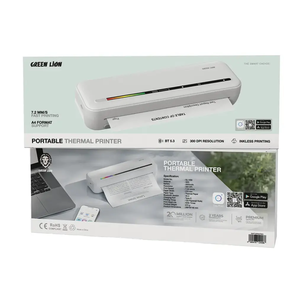 ⁠Green Lion Portable Thermal Printer