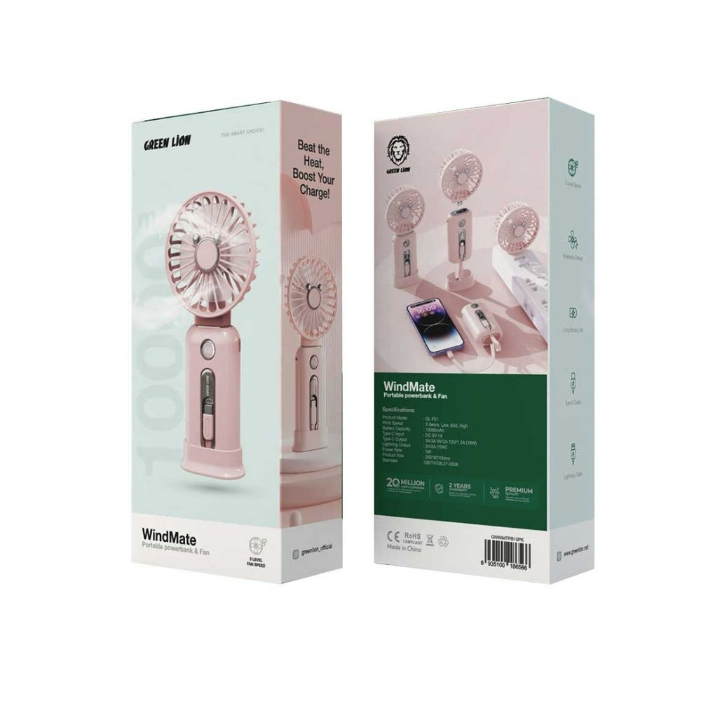 Green Lion Wind Mate Portable Power Bank with Fan