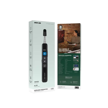 Green Lion Wireless Presenter – Retractable Laser Control for Presentations
