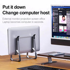 Ergonomic Aluminum Desk Stand - Detachable Laptop Holder - Black - Saleshubstore