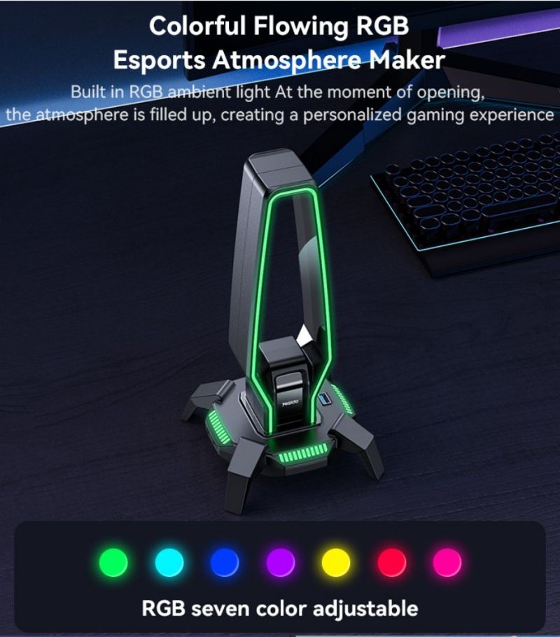 Yesido HB25 RGB Headphone Stand with USB Hub