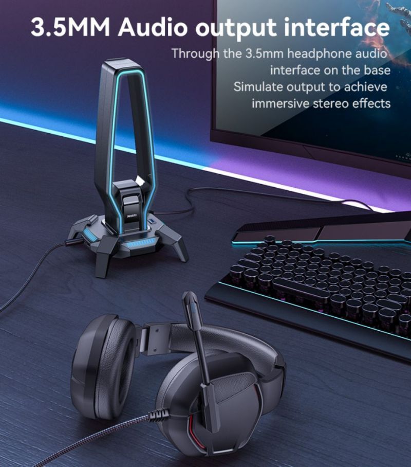 Yesido HB25 RGB Headphone Stand with USB Hub
