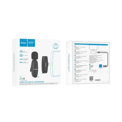 Hoco L15 Crystal Lavaliere Wireless Digital Microphone (USB-C or Lightning) - Saleshubstore