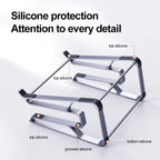 Ergonomic Aluminum Desk Stand - Detachable Laptop Holder - Black - Saleshubstore