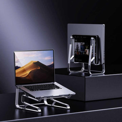 Ergonomic Aluminum Desk Stand - Detachable Laptop Holder - Black - Saleshubstore