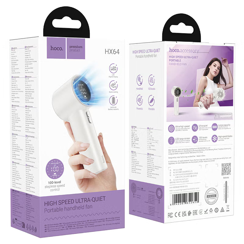 Hoco HX64 Portable Fan 100 Speed Levels