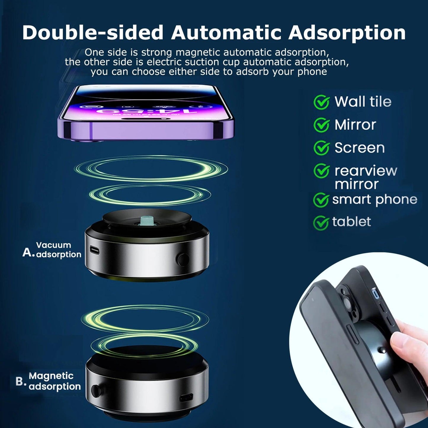 Magnetic Vacuum Car Suction Phone Holder - Saleshubstore