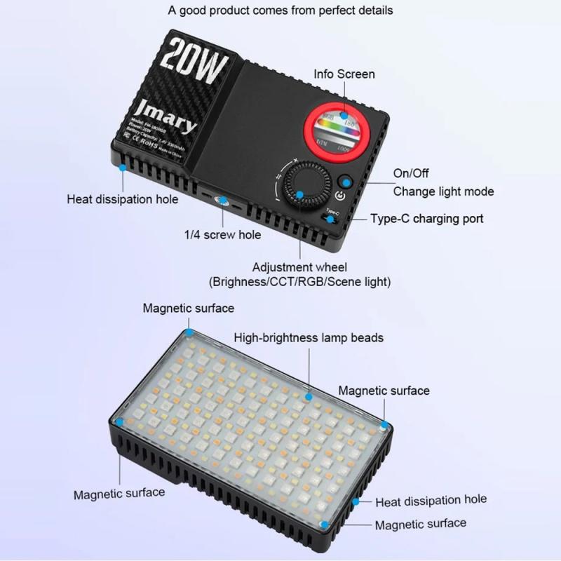 JMARY FM-180RGB Video Light