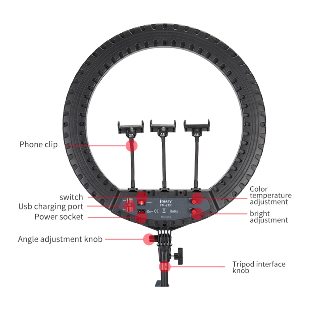 Jmary FM-18 RGB Ring Light with Stand