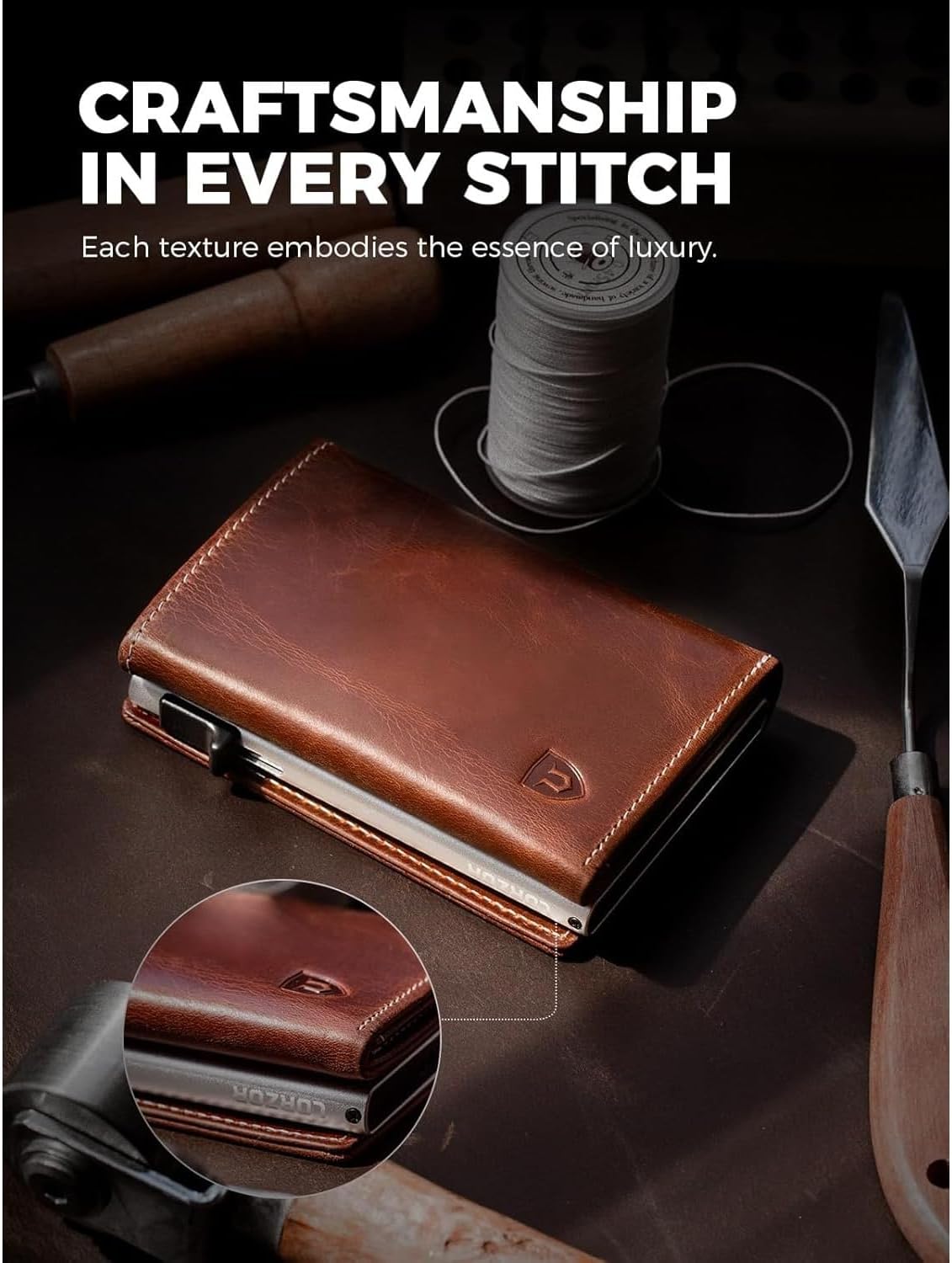 LORZOR Pop-Up RFID Leather Wallet for Men