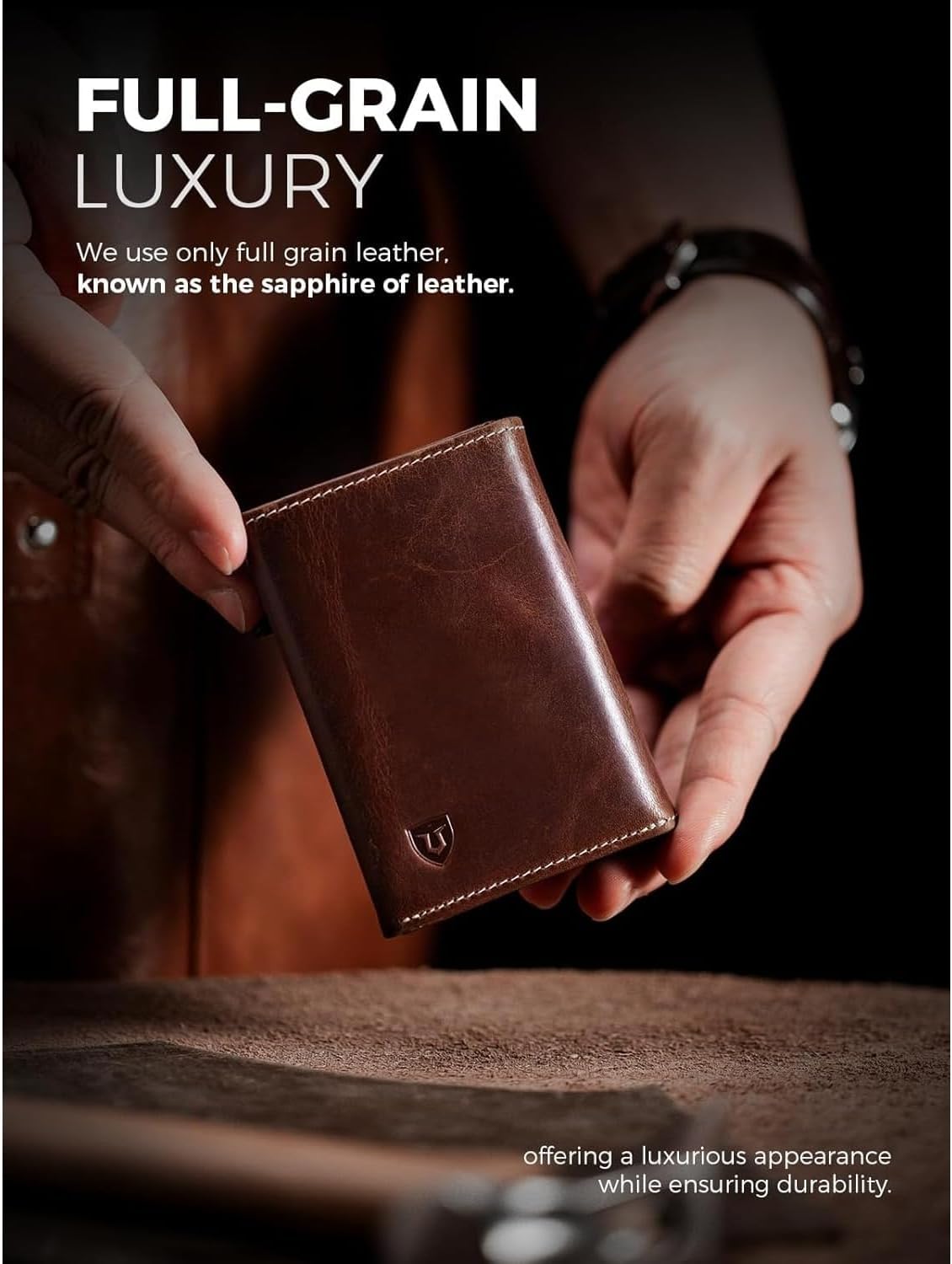 LORZOR Pop-Up RFID Leather Wallet for Men