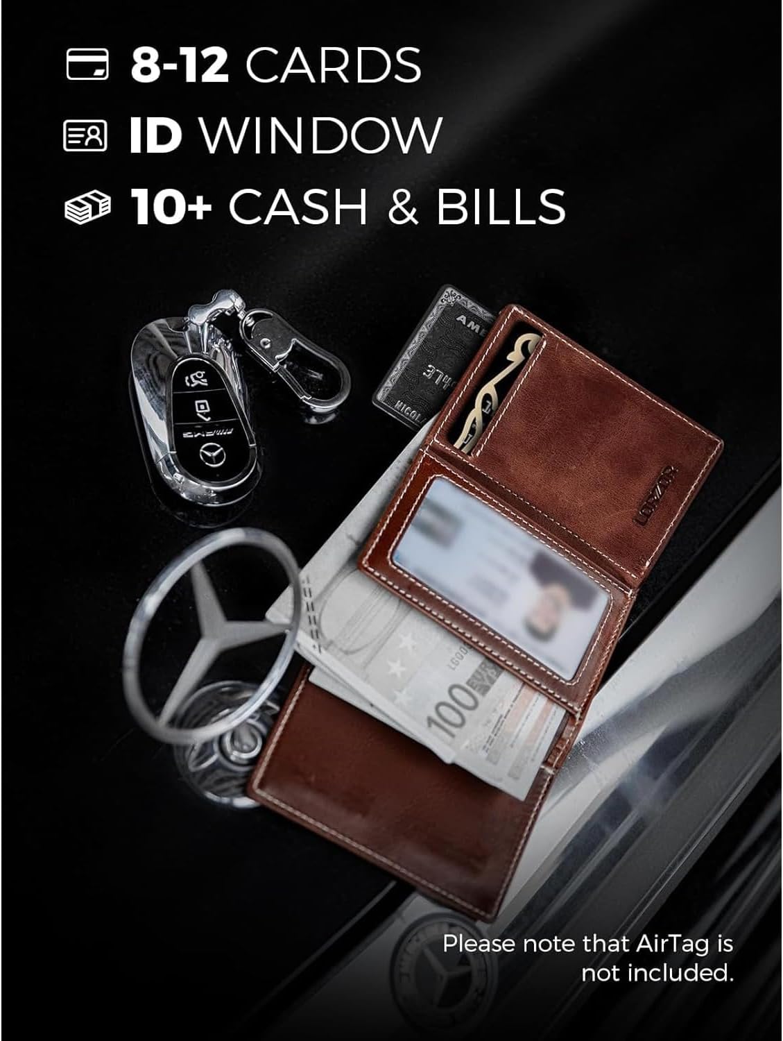 LORZOR Pop-Up RFID Leather Wallet for Men
