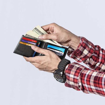 Levelo Billfold Men’s Genuine Leather Wallet – Black