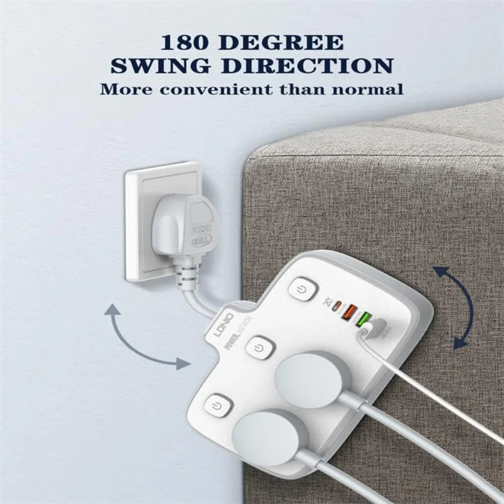 LDNIO SC2413 Extension Socket Power Strip with USB Ports