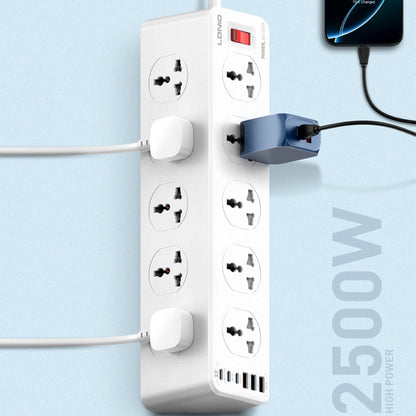 LDNIO SC10610 2500W Power Socket with 10 Universal Outlets & USB-C PD20W