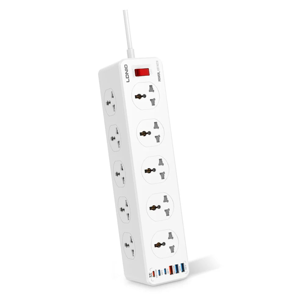 LDNIO SC10610 2500W Power Socket with 10 Universal Outlets & USB-C PD20W