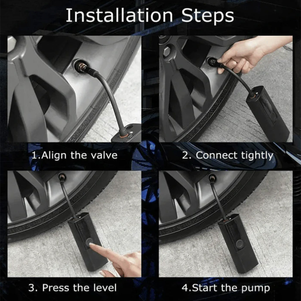 Lenovo HV09 Portable Electric Air Pump – Compact Digital Tire Inflator with LED Display