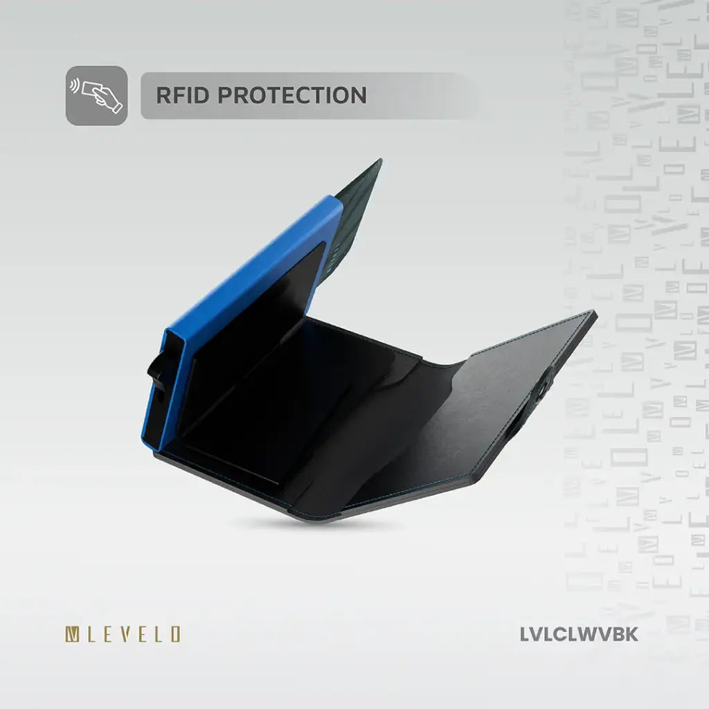 Levelo Cache Genuine Leather Wallet – Slim Premium Everyday Wallet (Black)