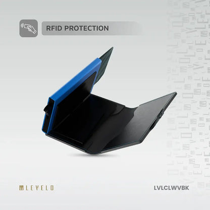 Levelo Cache Genuine Leather Wallet – Slim Premium Everyday Wallet (Black)