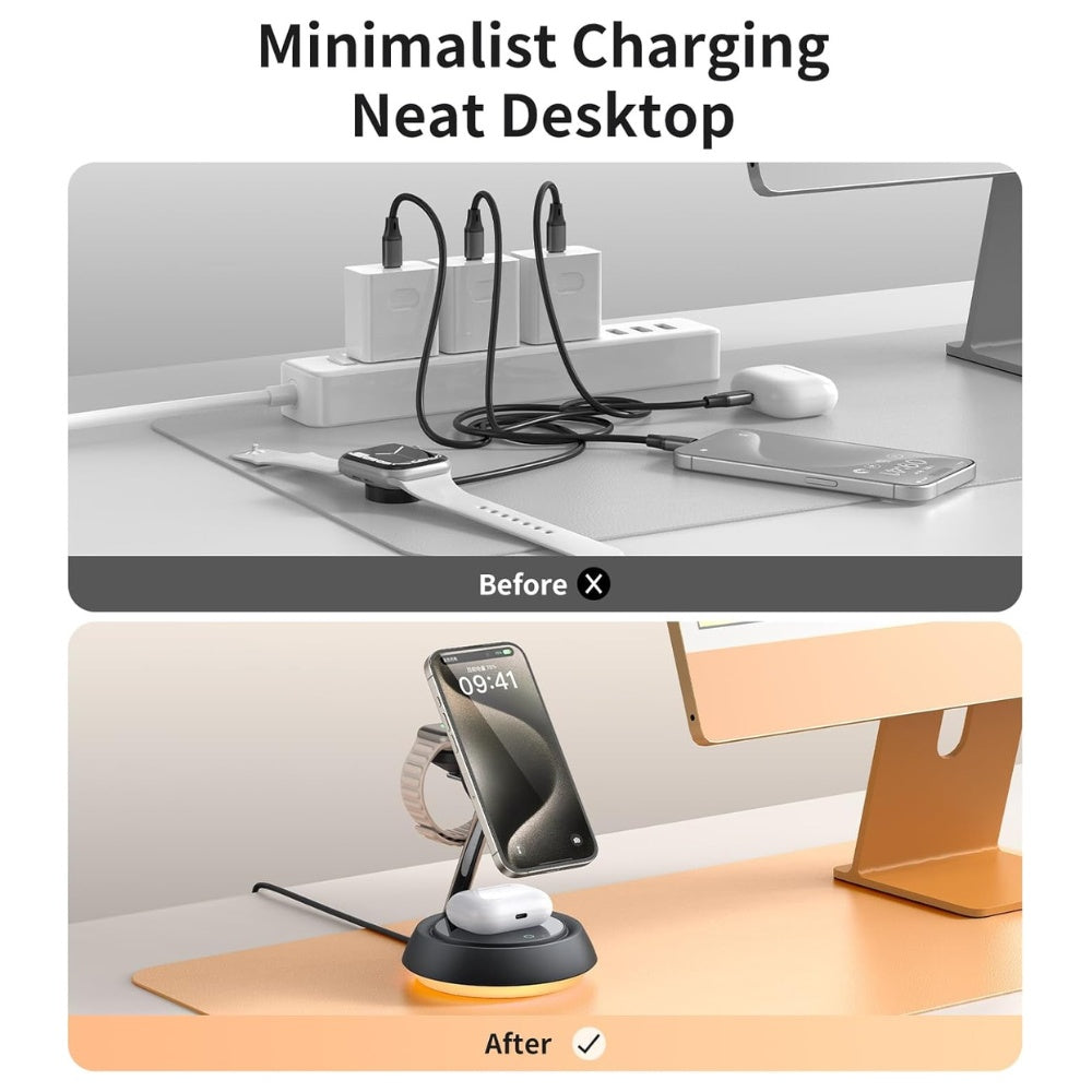Mcdodo 3-in-1 15W Night Light Magnetic Wireless Charger