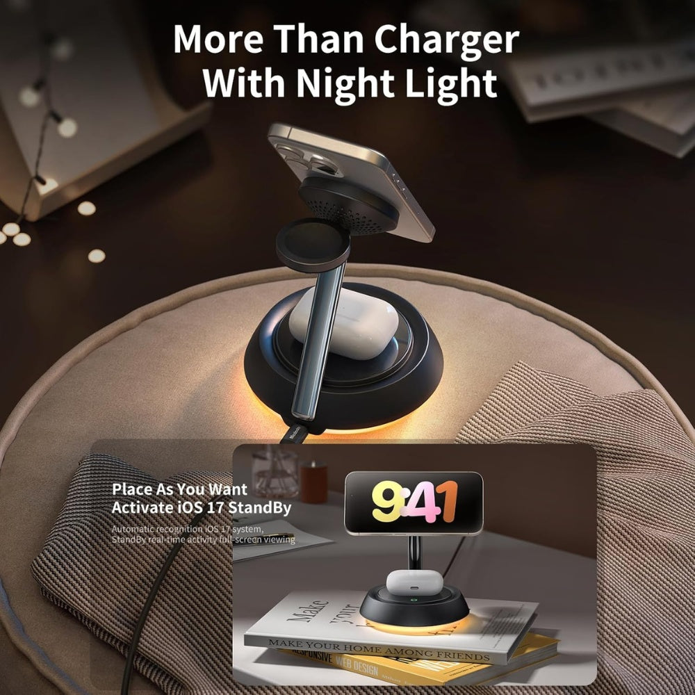 Mcdodo 3-in-1 15W Night Light Magnetic Wireless Charger