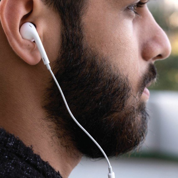Porodo Mono Earphone 3.5mm Aux Connector - White - image 2