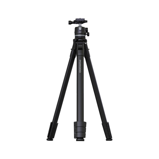 Porodo Ultra-Light Aluminum Tripod – Portable Adjustable Camera & Phone Stand (Black)