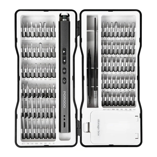 Porodo TechFix 97-in-1 Electric Screwdriver Kit – Multi-Bit Precision Tool with LED Light